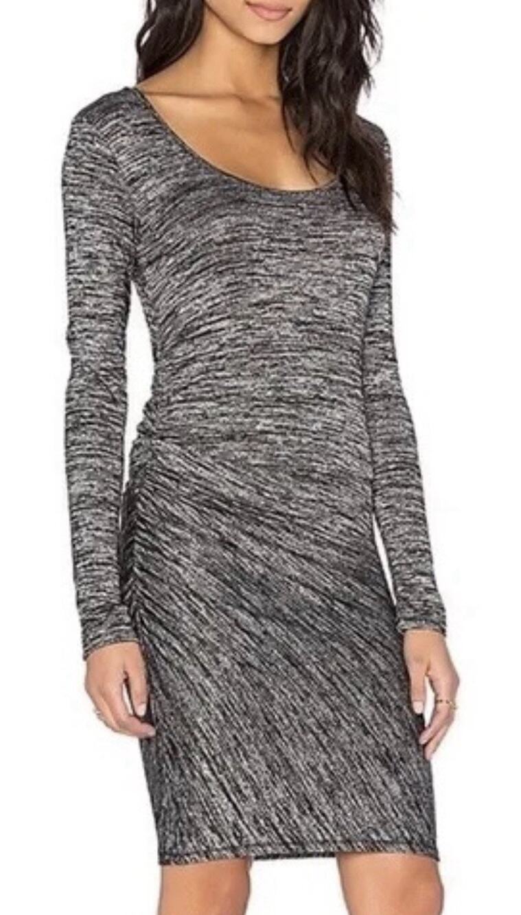 New Rag & Bone / Jean Black Heather Twist Dress Scoop Neck Bodycon Size M
